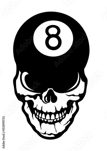 billard boule 8 tete de mort crane