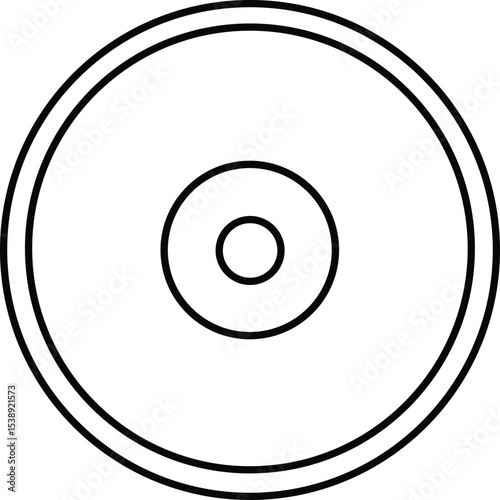 music cd icon line art vector illustration on transparent background	
