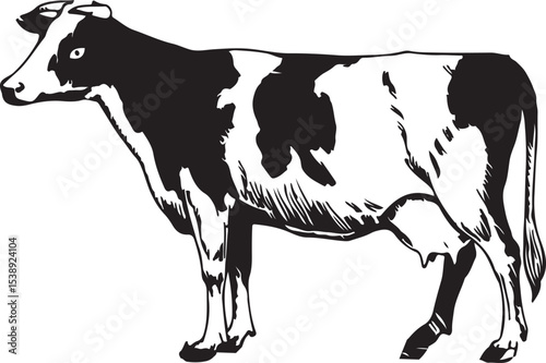 cow action silhouette vector design unique