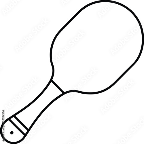 pickleball paddle icon line art vector illustration on transparent background