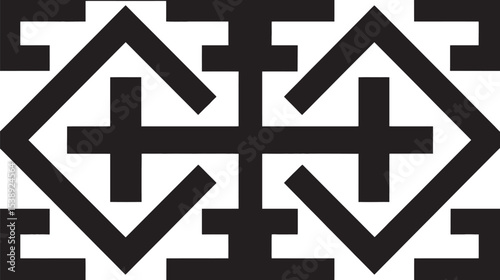 Geometric shapes construct symmetric emblem design background monochrome