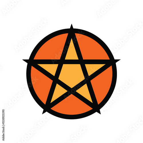 Halloween pentagram vector art illustration