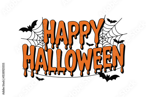 Happy Halloween typography design vector art illustration