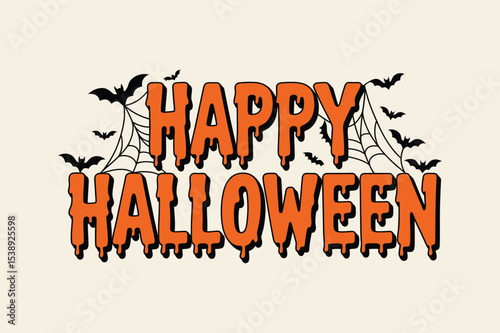 Happy Halloween typography design vector illustration