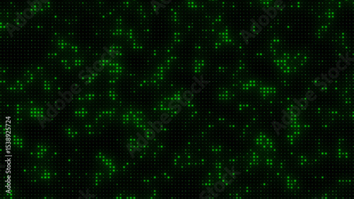 Glowing green halftone dots on black background 4k wallpaper poster cover backdrop