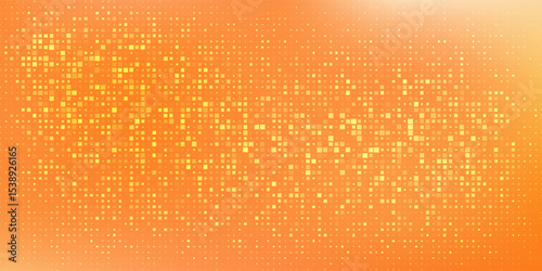 Abstract Orange Pixel Background. Vector Illustration
