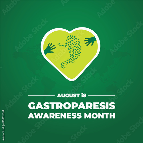 Gastroparesis awareness month is observed every year in august. Low poly style design. Geometric background. Vector template for banner. Isolated vector illustration.	