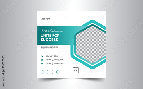Digital business marketing banner for social media post square banner vector template design.