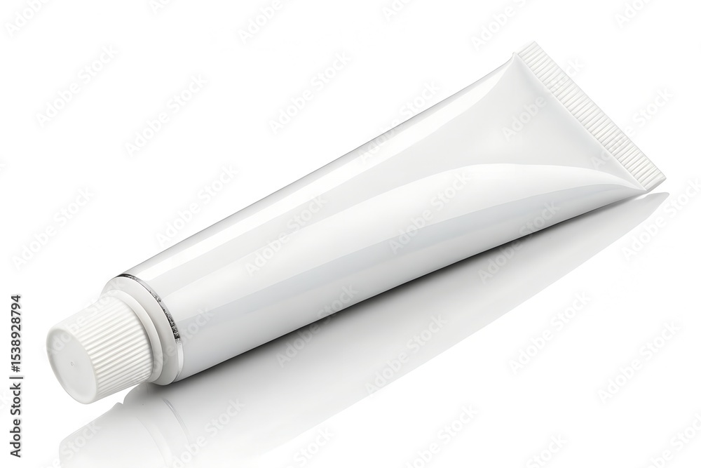 White Toothpaste Tube Isolated on Pure White Background White Toothpaste Tube Isolated on Pure White Background
