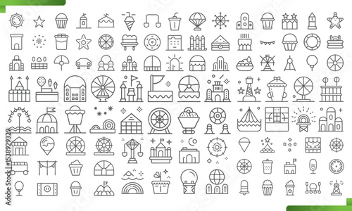 Comprehensive Collection of Amusement Park Iconography