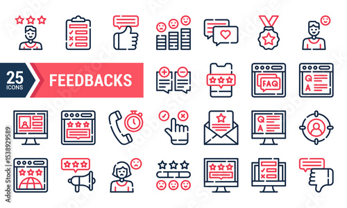 25 Feedback Icons for Website and App Design.