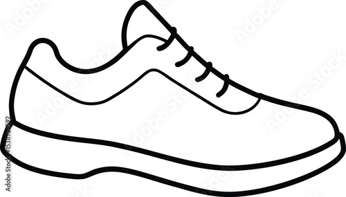 running shoe icon line art vector illustration on transparent background