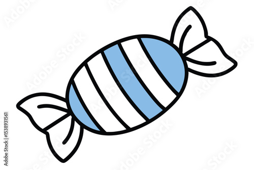 Striped blue candy sweets and confectionery design