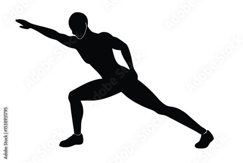 man workout silhouette fitness vector illustration gym exercise athletic training icon