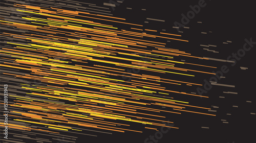 Glowing streaks accelerate dynamically across dark digital space detail