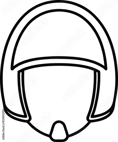 skydiving helmet icon line art vector illustration on transparent background	
