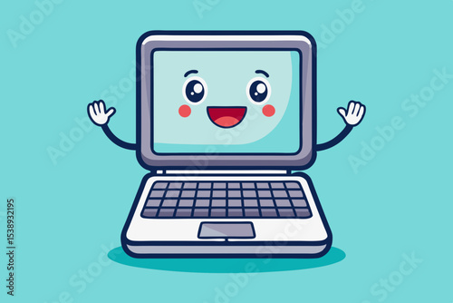 laptop hello cheerful