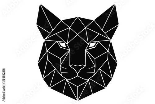 Low Poly Lynx Head Vector Silhouette Wild Cat Illustration Geometric Animal Shape