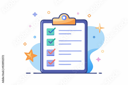 glowing clipboard checklist motivational star notes