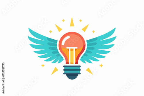 lightbulb wings creative motivation flying idea