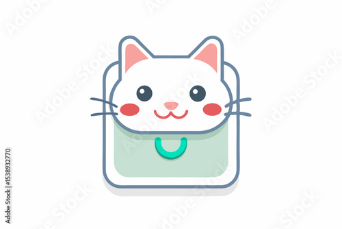 paperclip cat smiling tiny