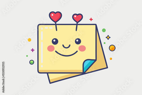 sticky note heart smile