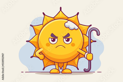 sun grumpy umbrella hot