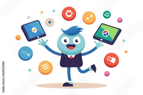 tablet multitasking juggling tasks