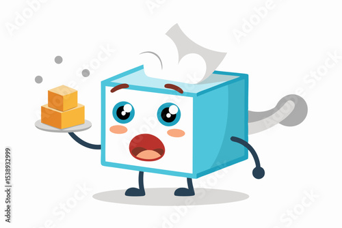 tissue box sneezing character