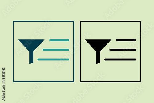 Filter icon. icon related to UI elements. suitable for web site, app, user interfaces,element, printable etc. solid icon style. simple vector design editable