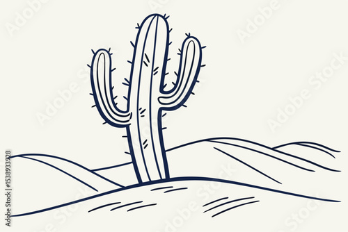 hand-drawn-cactus-illustration-in-minimal-style---