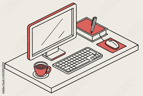 isometric-office-desk-with-computer-and-coffee