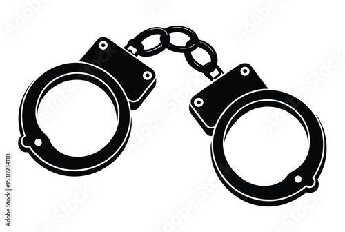 Handcuffed Icon Silhouette Vector Illustration Isolated Symbol for Law Crime and Justice Design