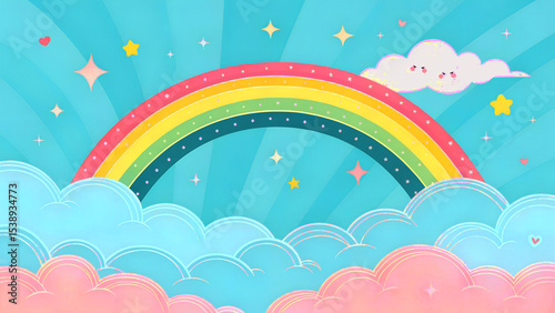 Pastel rainbow gradient sky background with soft blue, pink and yellow tones, abstract blurred colorful vector pattern for designs