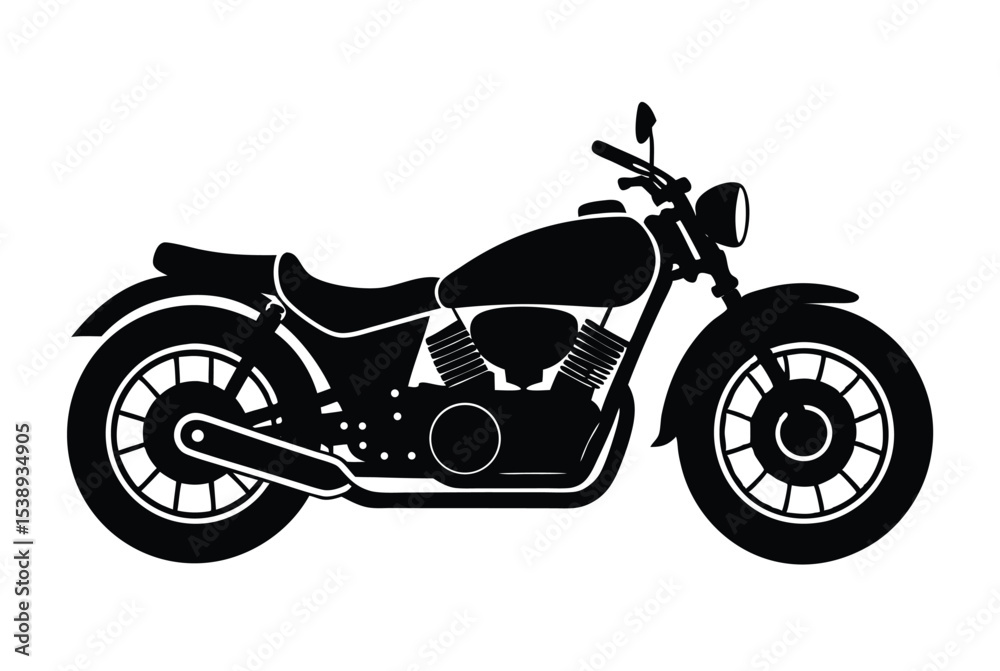 Fototapeta premium Motorcycle Silhouette Vector Illustration for Design and Print Project