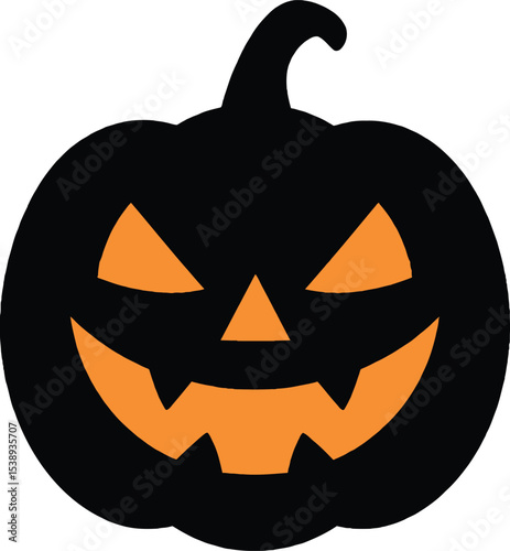 Silhouette Halloween Pumpkin vector illustration