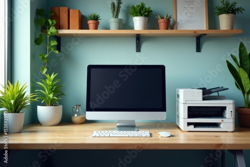 Wallpaper Mural Clean, organized service desk area, ready for work, workspace, modern, solution Torontodigital.ca