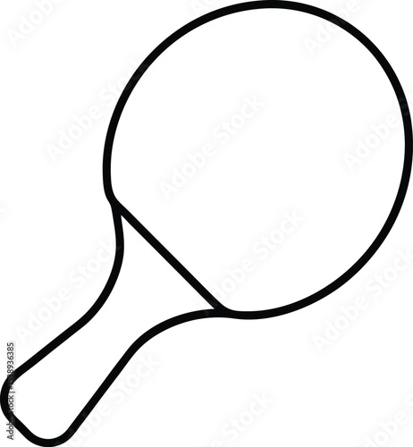 table tennis paddle icon line art vector illustration on transparent background	

