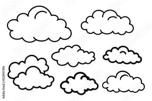 Dreamy fluffy clouds wispy cumulus cloud vector design