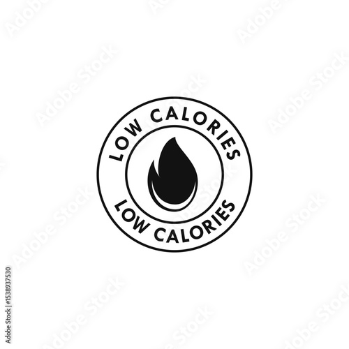  Low Calories Black Icon Vector