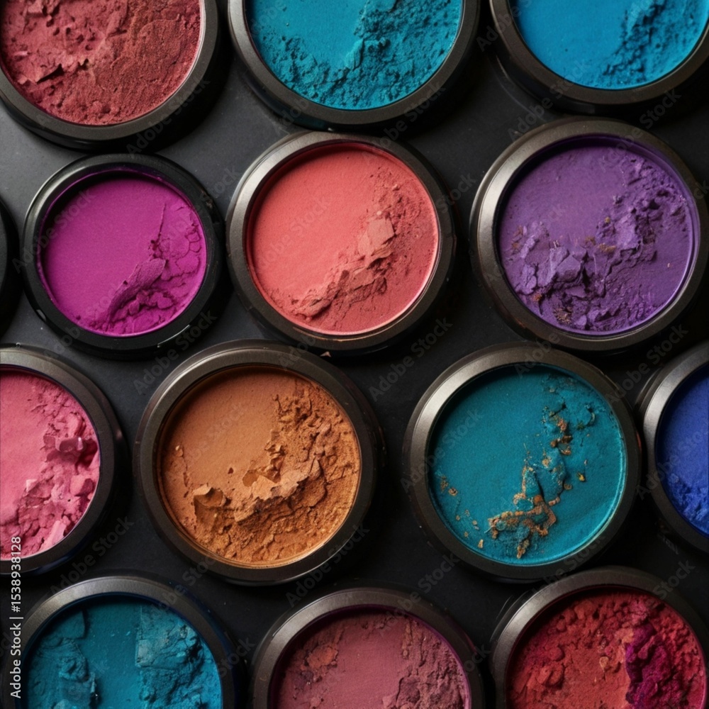 Vibrant Makeup Pigment Flat Lay Vibrant Makeup Pigment Flat Lay