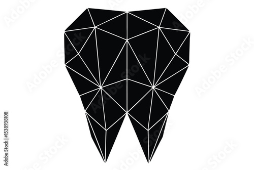 Tooth low poly graphic vector silhouette dental symbol geometric tooth shape low poly icon art