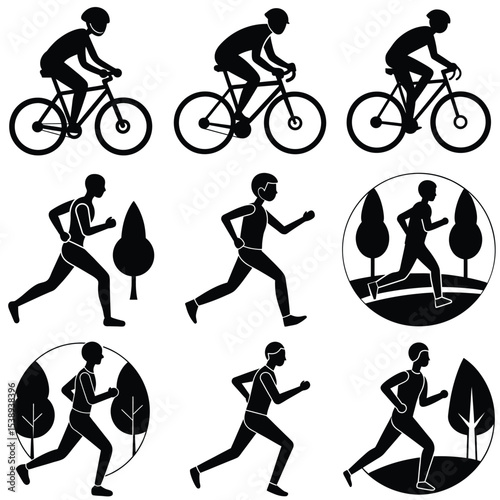 silhouette of a cyclist
