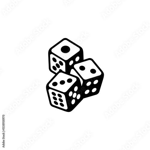 Dice game design on white background 
