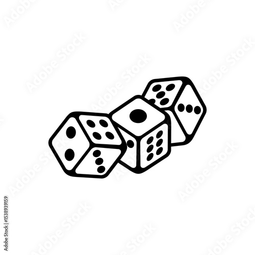 Three dice block on white background 
