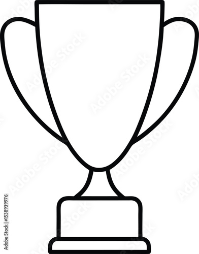 trophy cup icon line art vector illustration on transparent background	

