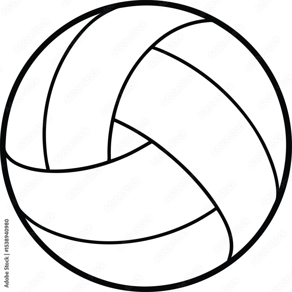 Naklejka premium volleyball icon line art vector illustration on transparent background 