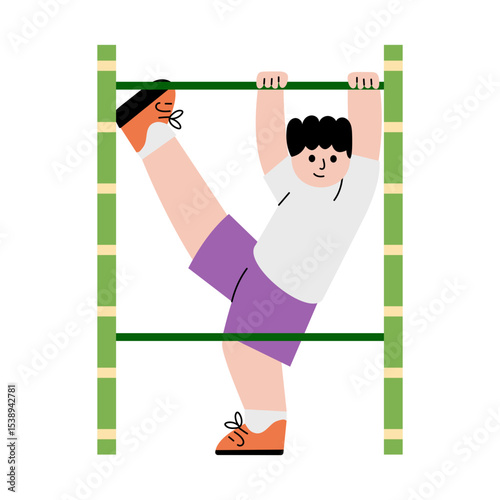 A flat style illustration showing childhood fun