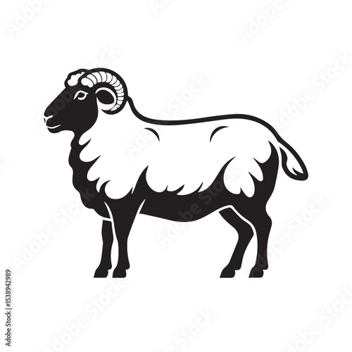 Sheep silhouette icon vector.
