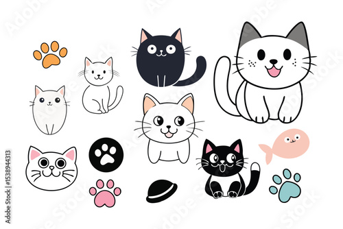 Cute Cat Bundle Vector Art Design